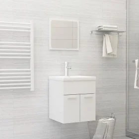 Badezimmerschrank-Set aus glänzend weißem Holzwerkstoff von , Badezimmermöbel - Ref: Foro24-3070862, Preis: 123,27 €, Rabatt: %