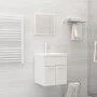 Badezimmerschrank-Set aus glänzend weißem Holzwerkstoff von , Badezimmermöbel - Ref: Foro24-3070862, Preis: 123,27 €, Rabatt: %