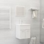 Badezimmerschrank-Set aus glänzend weißem Holzwerkstoff von , Badezimmermöbel - Ref: Foro24-3070862, Preis: 124,76 €, Rabatt: %