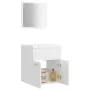 Badezimmerschrank-Set aus glänzend weißem Holzwerkstoff von , Badezimmermöbel - Ref: Foro24-3070862, Preis: 123,27 €, Rabatt: %