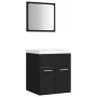 Engineered wood black bathroom furniture set by , Bathroom furniture - Ref: Foro24-3070857, Price: 134,41 €, Discount: %