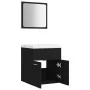 Engineered wood black bathroom furniture set by , Bathroom furniture - Ref: Foro24-3070857, Price: 134,41 €, Discount: %