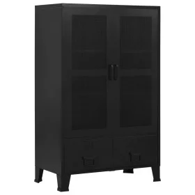 Industrial office cabinet with black steel mesh doors 75x40x120cm by , Filing cabinets - Ref: Foro24-145355, Price: 228,25 €,...