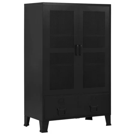 Industrial office cabinet with black steel mesh doors 75x40x120cm by , Filing cabinets - Ref: Foro24-145355, Price: 228,25 €,...
