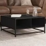 Mesa de centro madera ingeniería y metal negro 60,5x60,5x30 cm de , Mesas de centro - Ref: Foro24-848764, Precio: 45,41 €, De...