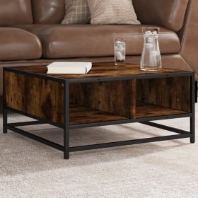 Smoked oak wood and metal coffee table 60.5x60.5x30 cm by , Coffee table - Ref: Foro24-848766, Price: 44,70 €, Discount: %