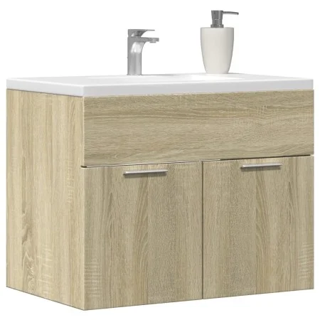 Armario para lavabo contrachapada color roble 60x38,5x46 cm de , Muebles de baño - Ref: Foro24-856207, Precio: 46,78 €, Descu...