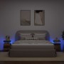 Bedside tables with LED lights, set of 2, aged wood, 35x39x55 cm by , Nightstands - Ref: Foro24-857655, Price: 113,97 €, Disc...