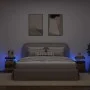 Bedside tables with LED lights, set of 2, aged wood, 35x39x55 cm by , Nightstands - Ref: Foro24-857655, Price: 112,40 €, Disc...