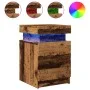 Bedside tables with LED lights, set of 2, aged wood, 35x39x55 cm by , Nightstands - Ref: Foro24-857655, Price: 112,40 €, Disc...