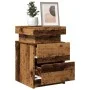 Bedside tables with LED lights, set of 2, aged wood, 35x39x55 cm by , Nightstands - Ref: Foro24-857655, Price: 112,40 €, Disc...