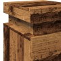 Bedside tables with LED lights, set of 2, aged wood, 35x39x55 cm by , Nightstands - Ref: Foro24-857655, Price: 113,97 €, Disc...