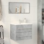 Armario para lavabo aglomerado gris hormigón 60x38,5x48 cm