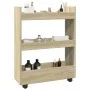 Schmaler Aufbewahrungswagen, 3 Ebenen, Eichenholz Sonoma von , Küchen- und Speisewagen - Ref: Foro24-855252, Preis: 52,84 €, ...