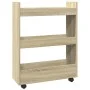 Schmaler Aufbewahrungswagen, 3 Ebenen, Eichenholz Sonoma von , Küchen- und Speisewagen - Ref: Foro24-855252, Preis: 52,84 €, ...