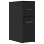 Narrow bathroom cabinet with wheels, engineered wood, black by , Lockers and storage cabinets - Ref: Foro24-855278, Price: 80...