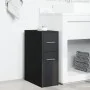 Narrow bathroom cabinet with wheels, engineered wood, black by , Lockers and storage cabinets - Ref: Foro24-855278, Price: 80...