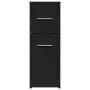 Narrow bathroom cabinet with wheels, engineered wood, black by , Lockers and storage cabinets - Ref: Foro24-855278, Price: 80...