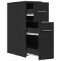 Narrow bathroom cabinet with wheels, engineered wood, black by , Lockers and storage cabinets - Ref: Foro24-855278, Price: 80...