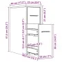 Narrow bathroom cabinet with wheels, engineered wood, black by , Lockers and storage cabinets - Ref: Foro24-855278, Price: 80...