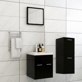 Juego de muebles de baño madera de ingeniería negro de , Muebles de baño - Ref: Foro24-3071172, Precio: 170,30 €, Descuento: %