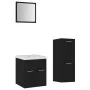 Badezimmerschrank-Set aus schwarzer Holzwerkstoffplatte von , Badezimmermöbel - Ref: Foro24-3071172, Preis: 167,96 €, Rabatt: %