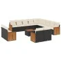 Garden furniture set, 14 pieces with black synthetic rattan cushions. by , Garden sets - Ref: Foro24-3260614, Price: 916,90 €...