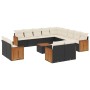 Gartensofagarnitur 14-teilig mit schwarzen Polstern aus synthetischem Rattan. von , Gartensets - Ref: Foro24-3260614, Preis: ...