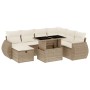 Gartensofa-Set und Kissen, 8-teilig, aus synthetischem Rattan in Beige. von , Gartensets - Ref: Foro24-3275158, Preis: 599,17...