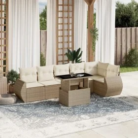 Set sofás de jardín 7 piezas y cojines ratán sintético beige by , Garden sets - Ref: Foro24-3268548, Price: 567,91 €, Discoun...