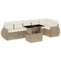 Gartensofagarnitur 7-teilig mit Kissen aus synthetischem Rattan in Beige. von , Gartensets - Ref: Foro24-3268548, Preis: 566,...