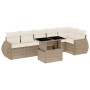 Set sofás de jardín 7 piezas y cojines ratán sintético beige by , Garden sets - Ref: Foro24-3268548, Price: 535,17 €, Discoun...