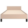 Estructura cama sin colchón cuero sintético capuchino 100x200cm