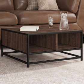 Mesa de centro madera ingeniería y metal marrón 60,5x60,5x30 cm by , Coffee table - Ref: Foro24-848768, Price: 45,71 €, Disco...