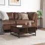 Mesa de centro madera ingeniería y metal marrón 60,5x60,5x30 cm by , Coffee table - Ref: Foro24-848768, Price: 45,71 €, Disco...
