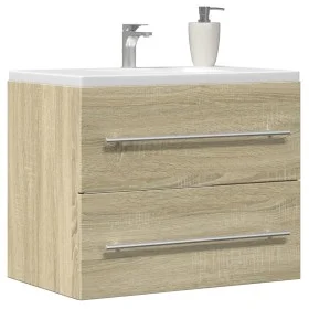 Waschbeckenunterschrank aus Spanplatte in Sonoma-Eiche, 60x38,5x48 cm. von , Badezimmermöbel - Ref: Foro24-856223, Preis: 46,...