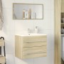 Waschbeckenunterschrank aus Spanplatte in Sonoma-Eiche, 60x38,5x48 cm. von , Badezimmermöbel - Ref: Foro24-856223, Preis: 46,...