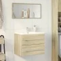 Waschbeckenunterschrank aus Spanplatte in Sonoma-Eiche, 60x38,5x48 cm. von , Badezimmermöbel - Ref: Foro24-856223, Preis: 46,...