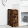 Schmaler Badezimmerschrank mit Rädern aus geräucherter Eiche. von , Schließfächer und Lagerschränke - Ref: Foro24-855281, Pre...