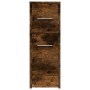 Schmaler Badezimmerschrank mit Rädern aus geräucherter Eiche. von , Schließfächer und Lagerschränke - Ref: Foro24-855281, Pre...