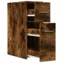 Schmaler Badezimmerschrank mit Rädern aus geräucherter Eiche. von , Schließfächer und Lagerschränke - Ref: Foro24-855281, Pre...