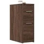 Schmaler Badezimmerschrank mit Rollen aus braunem Eichenholz. von , Schließfächer und Lagerschränke - Ref: Foro24-855283, Pre...