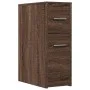 Schmaler Badezimmerschrank mit Rollen aus braunem Eichenholz. von , Schließfächer und Lagerschränke - Ref: Foro24-855283, Pre...