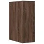 Schmaler Badezimmerschrank mit Rollen aus braunem Eichenholz. von , Schließfächer und Lagerschränke - Ref: Foro24-855283, Pre...
