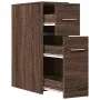 Schmaler Badezimmerschrank mit Rollen aus braunem Eichenholz. von , Schließfächer und Lagerschränke - Ref: Foro24-855283, Pre...