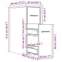 Schmaler Badezimmerschrank mit Rollen aus braunem Eichenholz. von , Schließfächer und Lagerschränke - Ref: Foro24-855283, Pre...