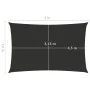 Rectangular shade sail in anthracite gray Oxford fabric 3.5x5 m by vidaXL, Umbrellas - Ref: Foro24-135105, Price: 52,28 €, Di...