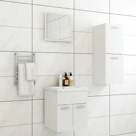 Set of white engineered wood bathroom furniture by , Bathroom furniture - Ref: Foro24-3070991, Price: 88,41 €, Discount: %