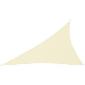 Toldo de vela triangular tela Oxford color crema 4x5x6,4 m