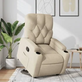 Sillón reclinable elevable de tela color crema de , Sillones - Ref: Foro24-3204719, Precio: 280,42 €, Descuento: %